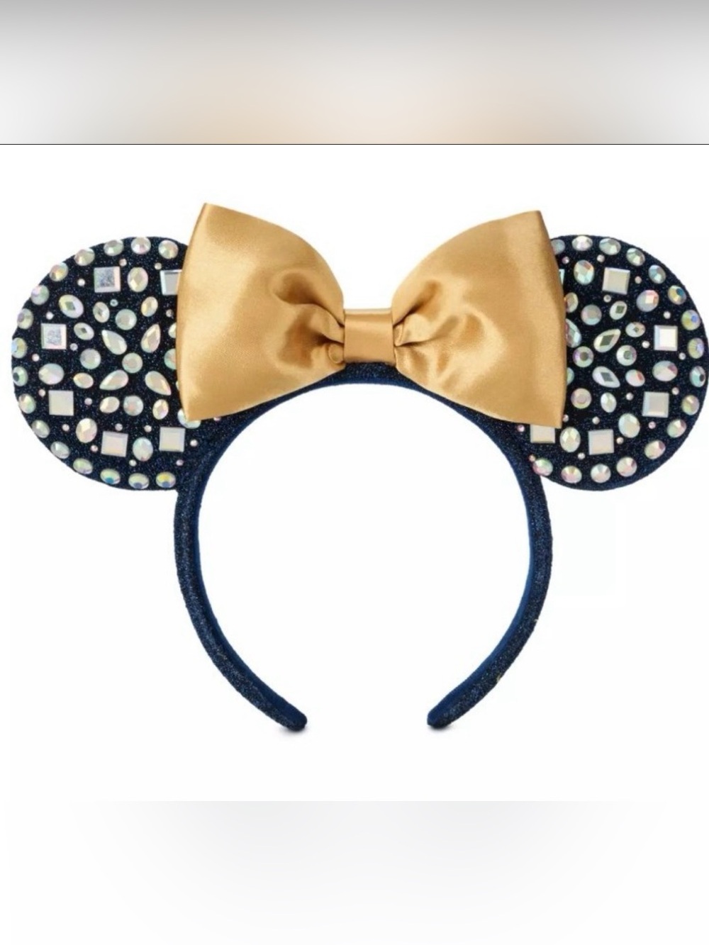 Disney Parks Authentic Walt Disney World 50th Anniversary Jeweled Minnie Ears.